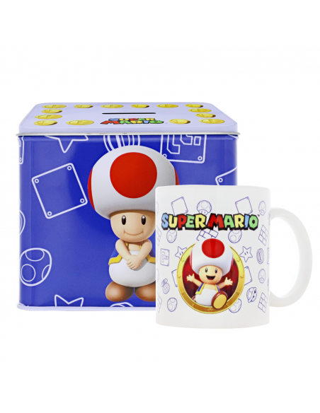 Set de hucha y taza Toad (Nintendo: Super Mario Bros.)