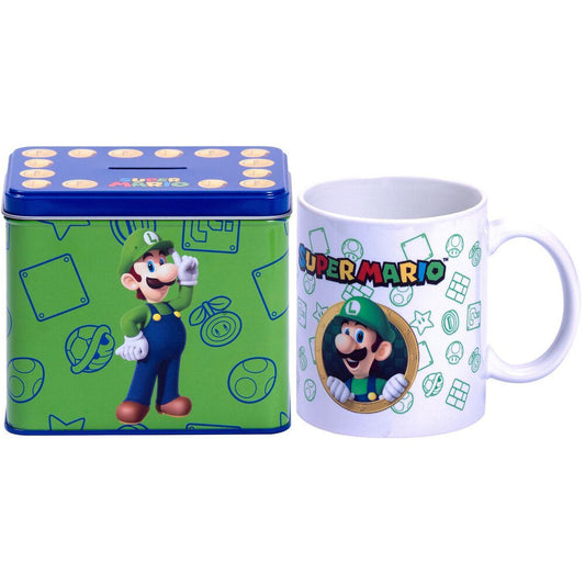 Set de hucha y taza Luigi (Nintendo: Super Mario Bros.)
