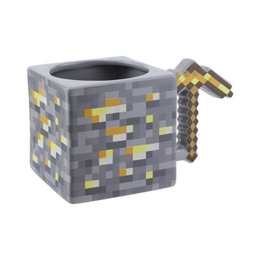 Taza Minecraft en forma de pico de oro 3D