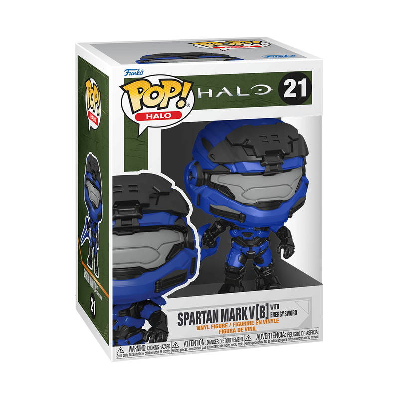 FUNKO POP! Halo - Spartan Mark V [B] con espada azul 21 (OPCIÓN CHASE ALEATORIA)