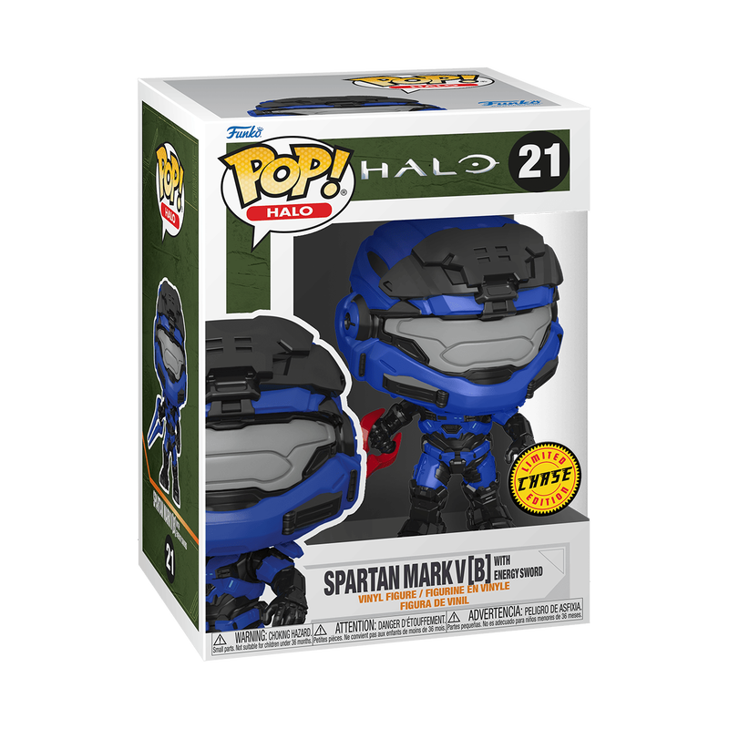FUNKO POP! Halo - Spartan Mark V [B] con espada azul 21 (OPCIÓN CHASE ALEATORIA)